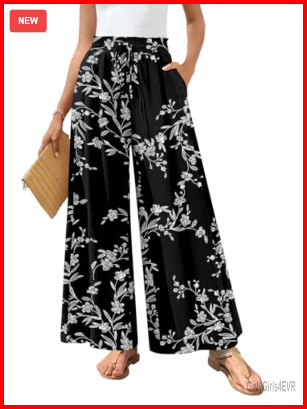 Wide Leg Palazzo Pants Women Flowy Linen Beach Pants